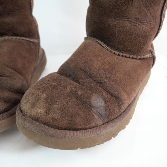 UGG Brown Genuine Sheepskin Leather Suede Classic Tall Boots Size 8 - Picture 7 of 12
